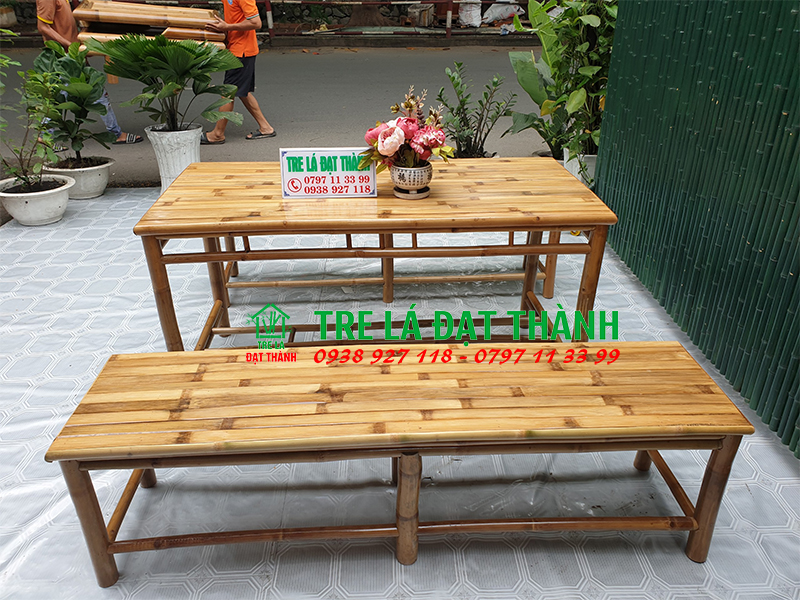 Bàn Ghế Tre Mặt Bào - BGTMB003